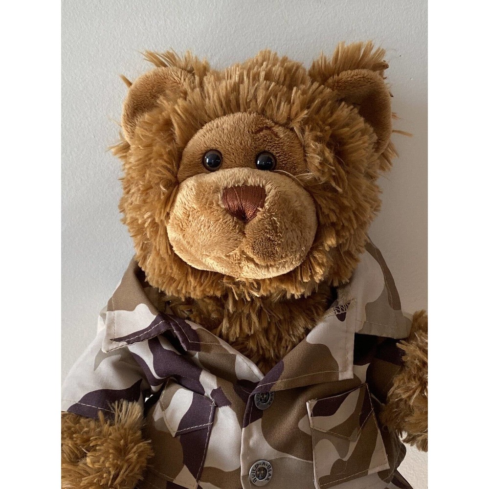 Build A Bear Camo Military Army Soldier Teddy Bear Plush Stuffed Animal 15”